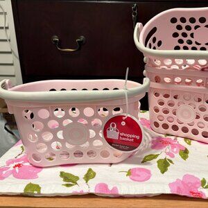 PINK TARGET MINI SHOPPING BASKETS